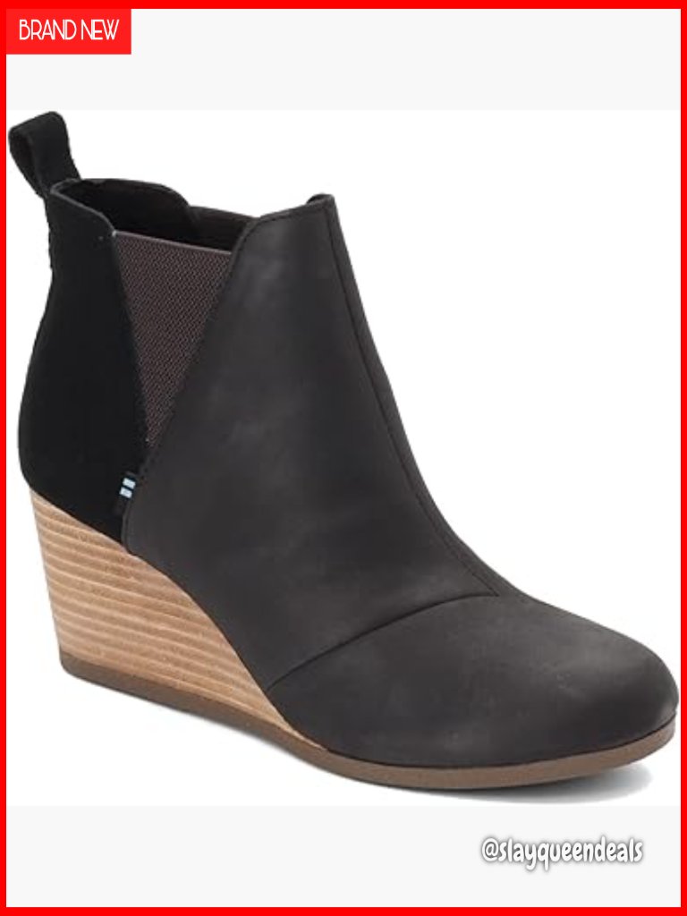 Leather Ankle Boots With Wedge Heel, Comfortable Support, True To Size